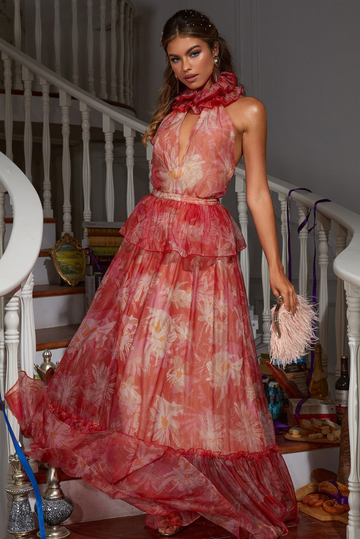 Anya - Halter Yaka Maxi Elbise
