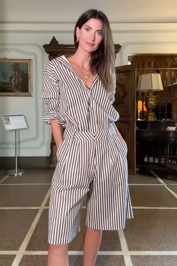 Grace Çizgili Pantolon Takımı
