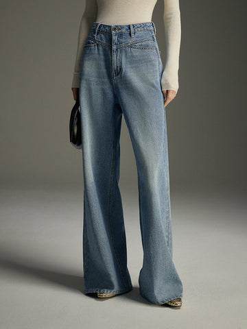 Geniş Paça Denim Kot Pantolon