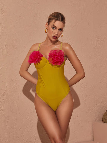 Wesson Flower Yeşil Tek Parça Mayo