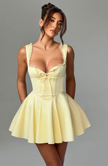 Antonella Mini Elbise - Sarı
