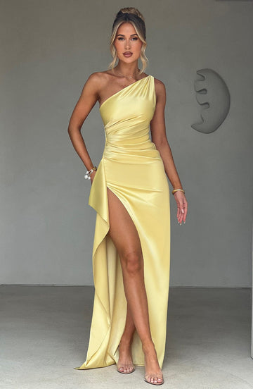 Ariel - Limon Rengi Maxi Elbise