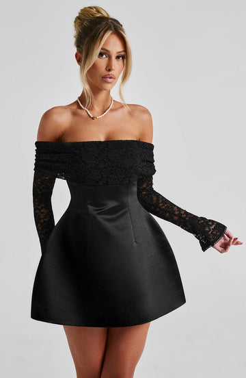 Georgianna - Siyah Mini Elbise