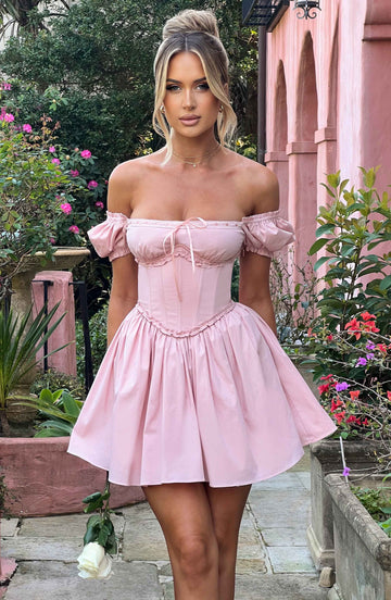Penelope - Pembe Mini Elbise