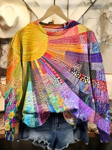 Quirine - Bunte Sonnen-Kolaj Sweatshirt