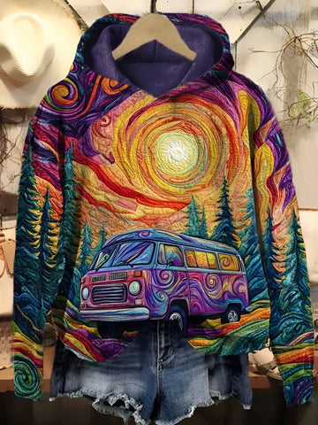 Mariska - Retro Roadtrip Kapüşonlu Sweatshirt