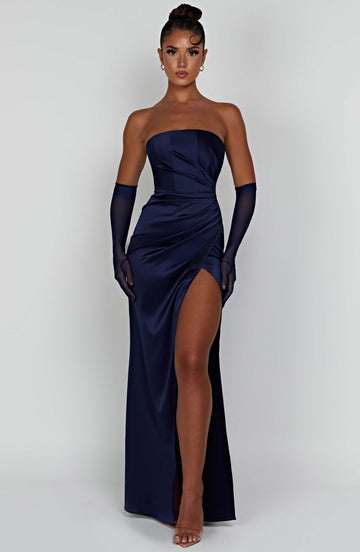 Safiya - Lacivert Maxi Elbise