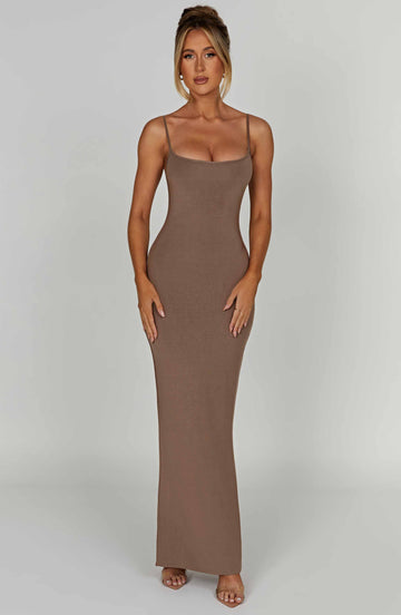 Saskia - Mocha Maxi Elbise