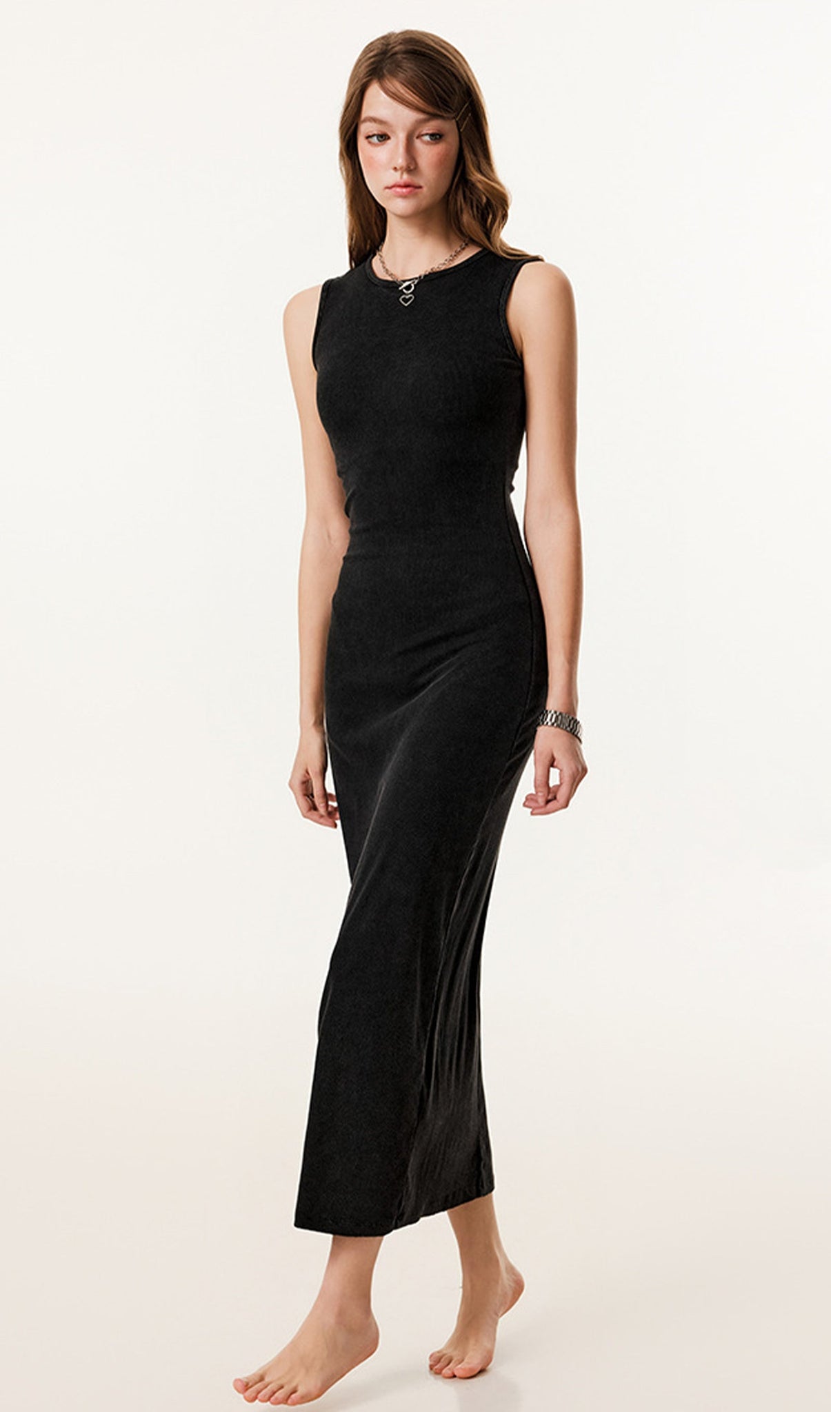Nervürlü Bodycon Midi Elbise