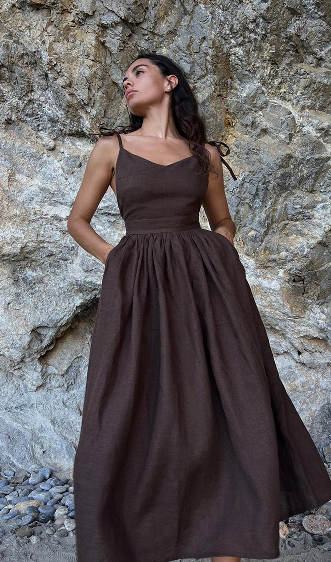 Bella Pamuklu A-Line Midi Elbise