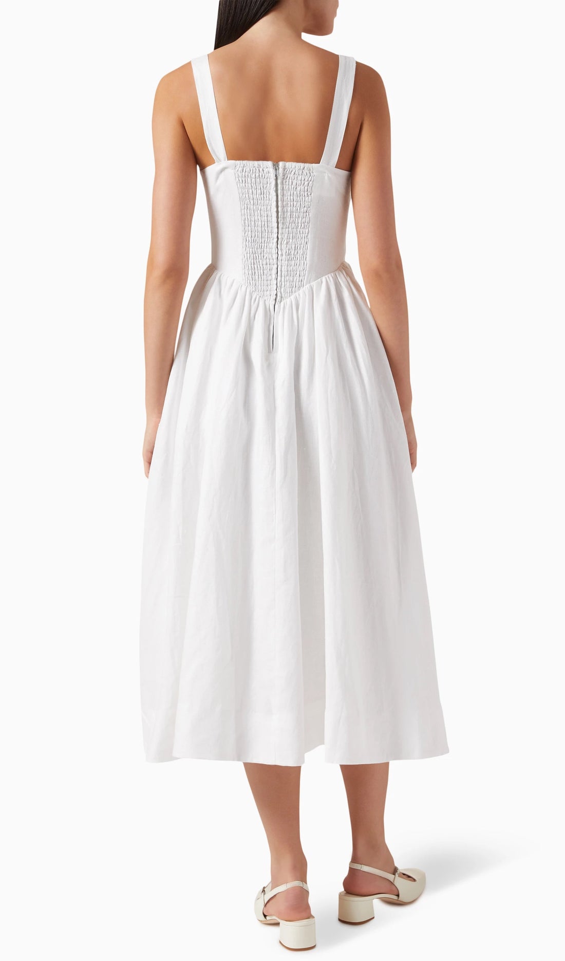 Seksi Keten Midi Slip Elbise