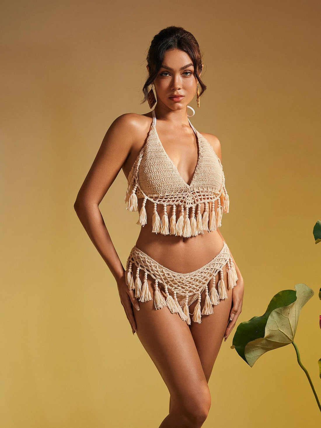 Aquila Örgü Püsküllü Bikini İkili Takım