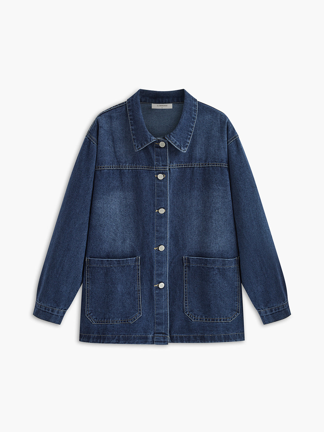 Rahat Göğüslü Yaka Denim Ceket