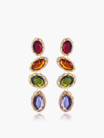 Renkli Rhinestone Küpeler