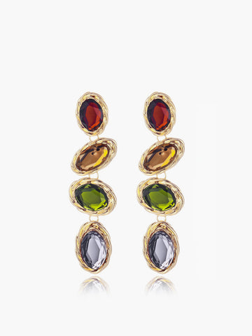Renkli Rhinestone Küpeler