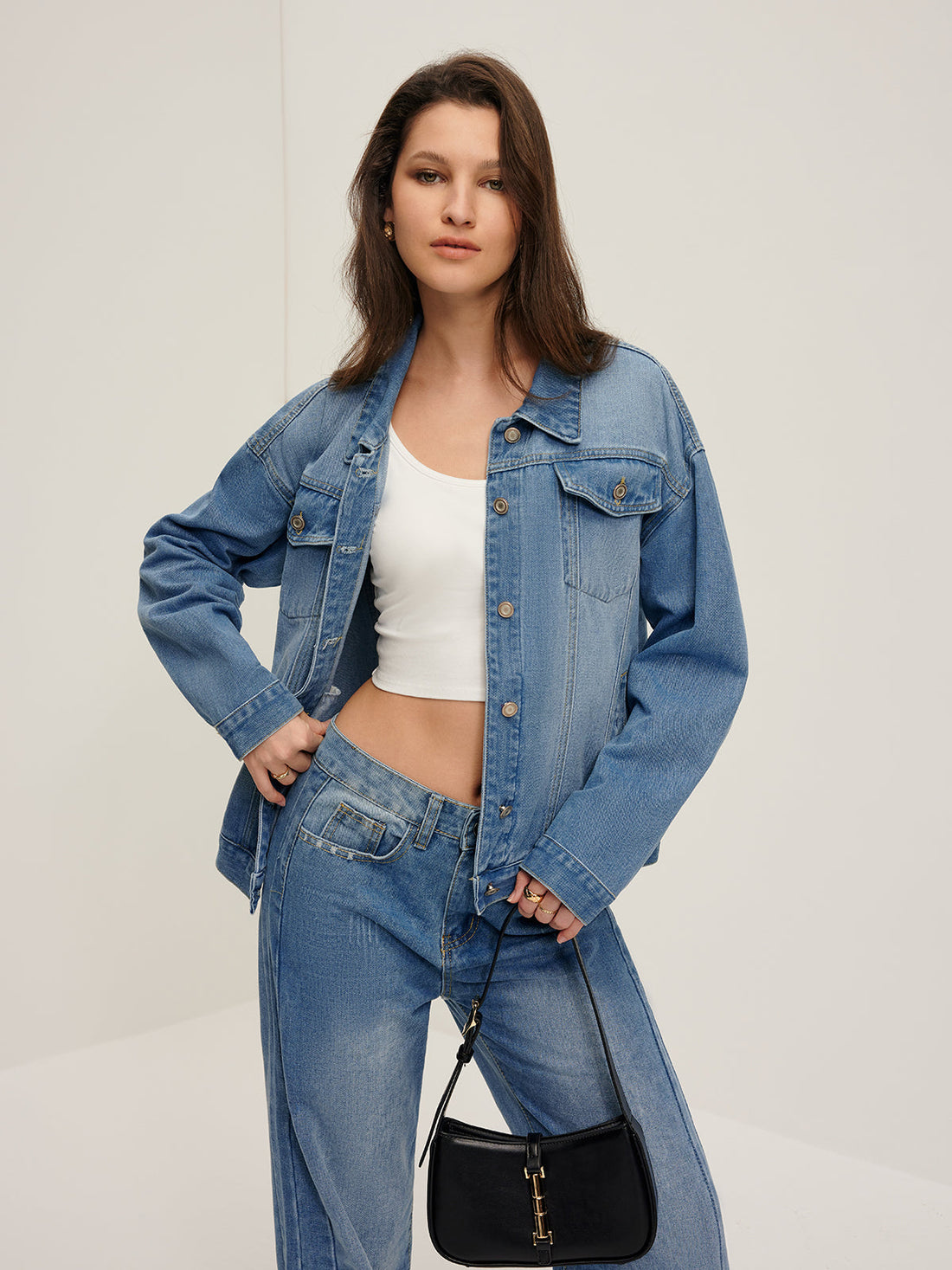 Yaka Cepli Denim Ceket