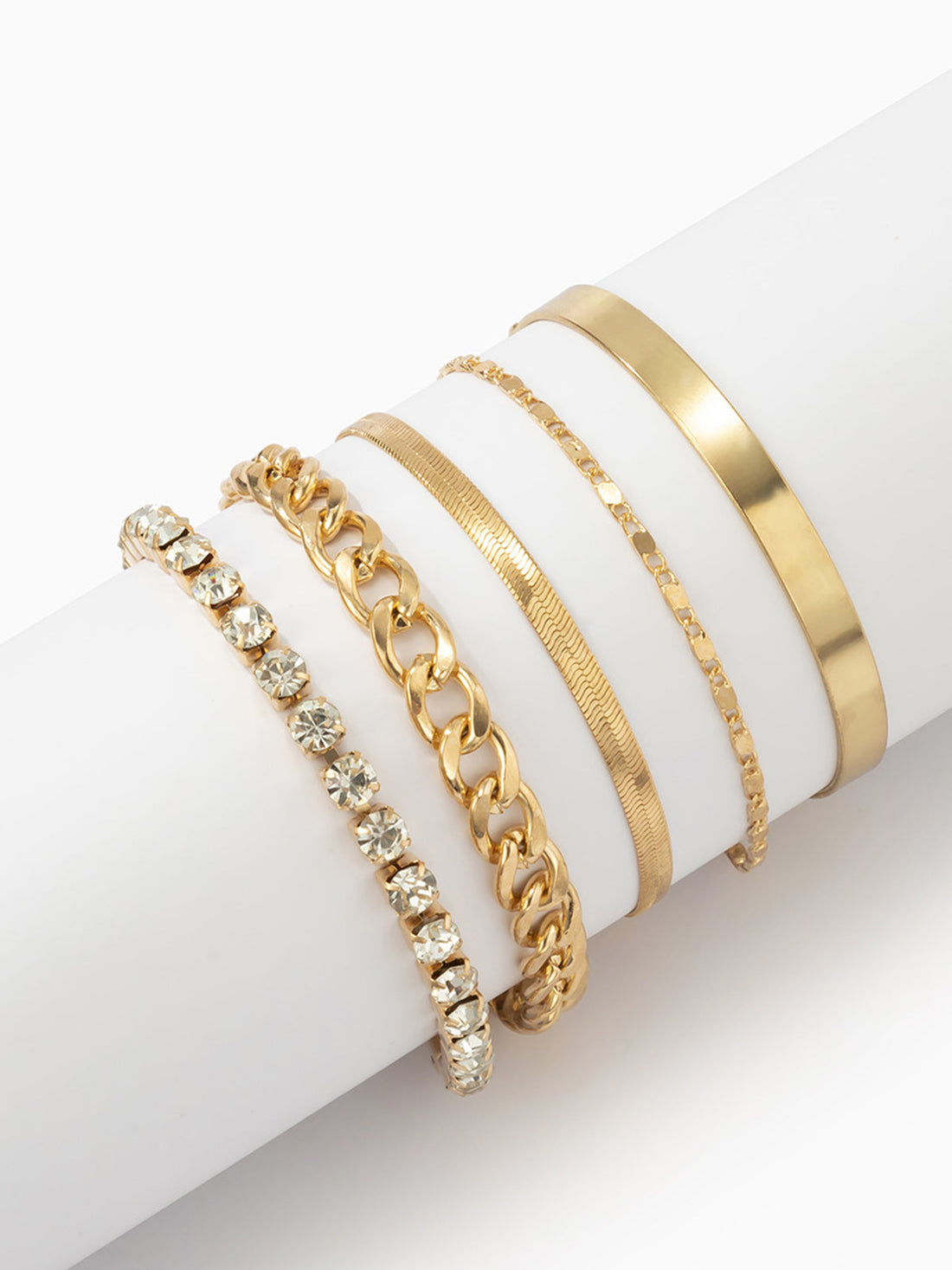 5 adet Rhinestone Yılan Zincir Bileklik