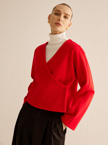 V Yaka Criss Cross Ceket