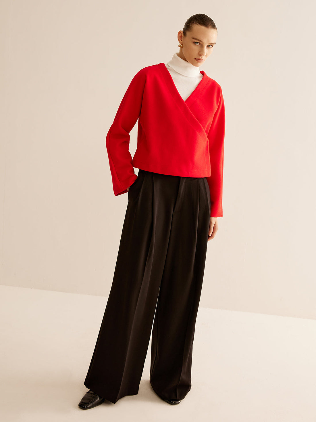 V Yaka Criss Cross Ceket