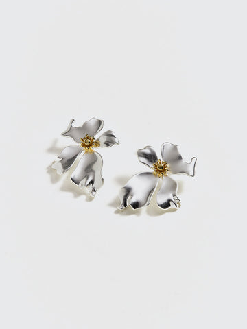 Düzensiz Metal Yaprak Stud Küpeler