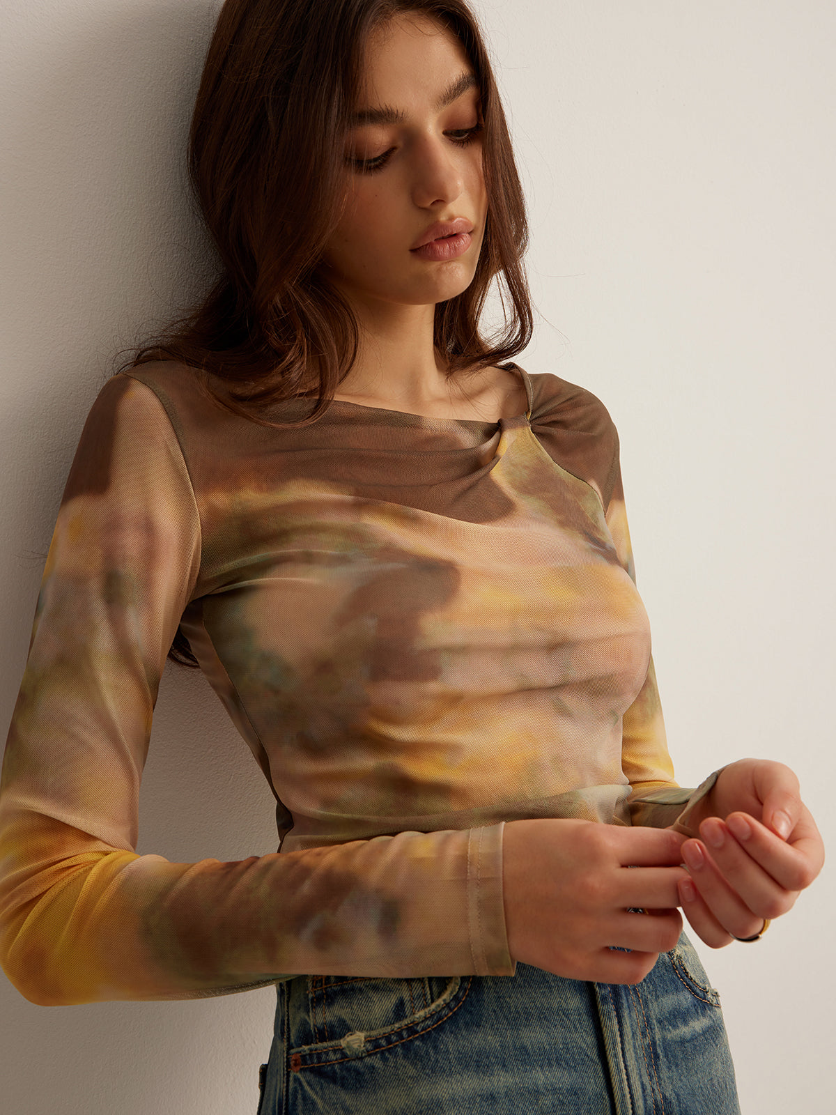 Tye Dye Baskılı Örgü Bluz