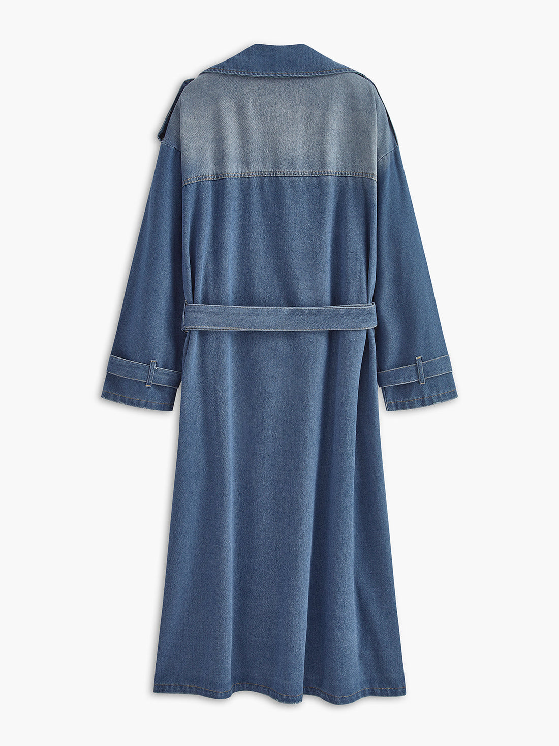 Pamuk Kuşaklı Denim Trençkot