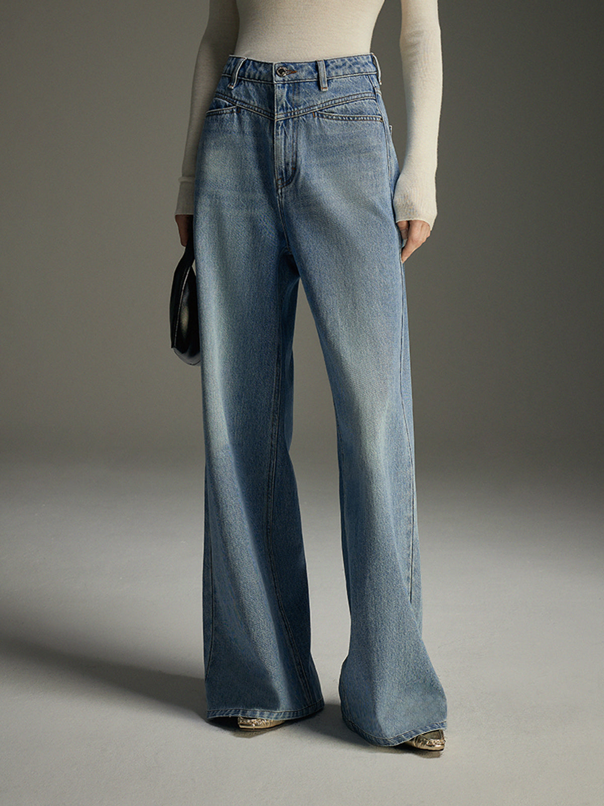 Geniş Paça Denim Kot Pantolon