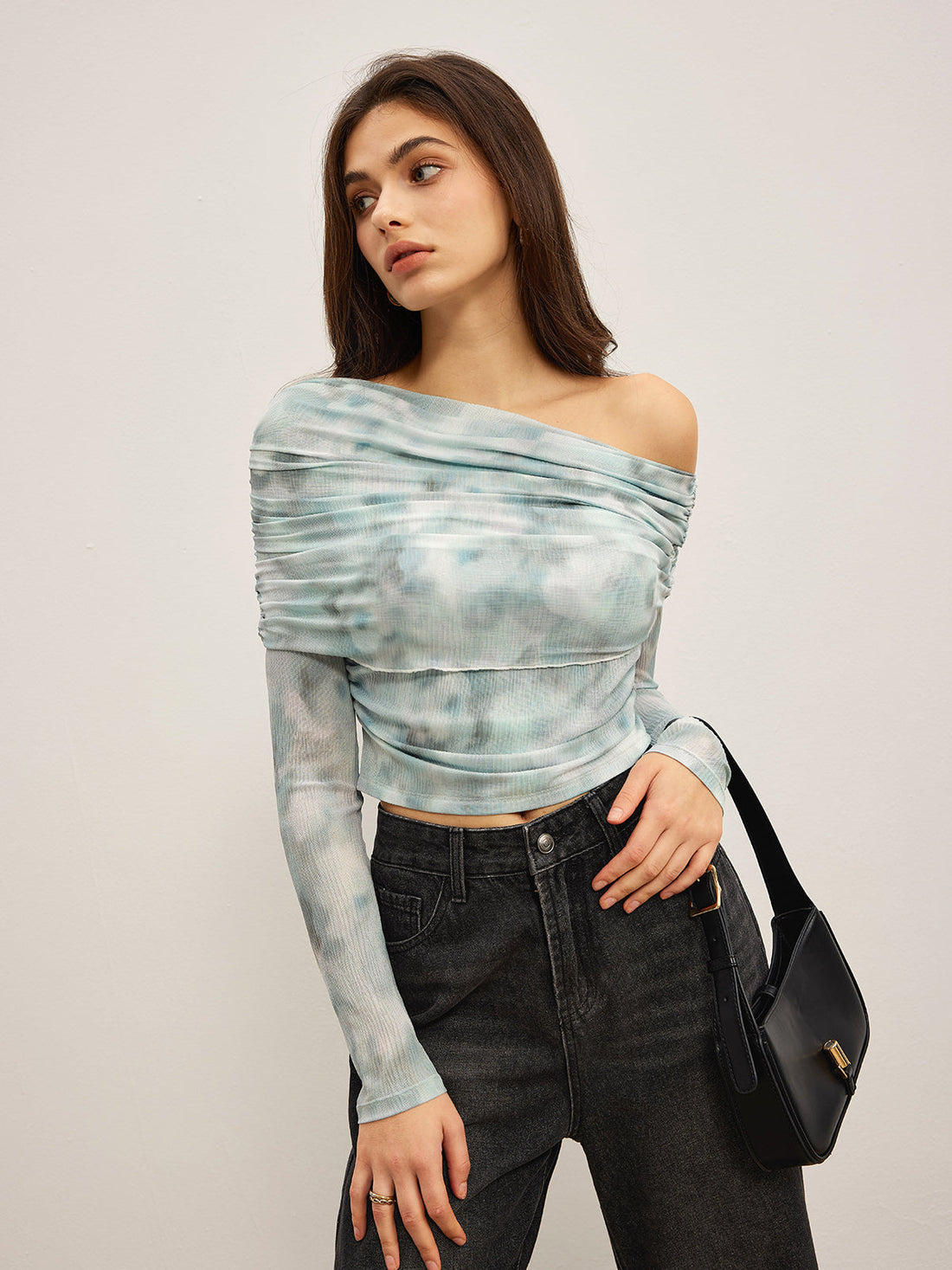 Tye Dye Baskılı Dantelli Örgü Bluz