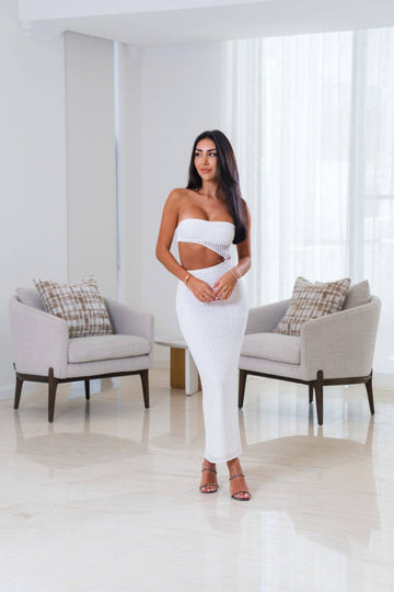 Isily - Beyaz Maxi Elbise