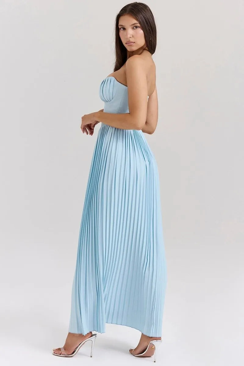 Leah - Pileli Maxi Elbise