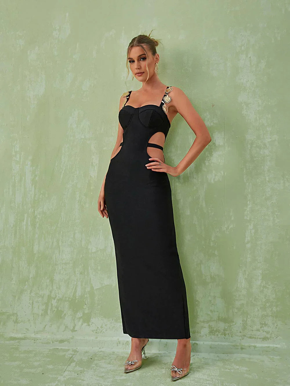 Lillian - Siyah Maxi Elbise