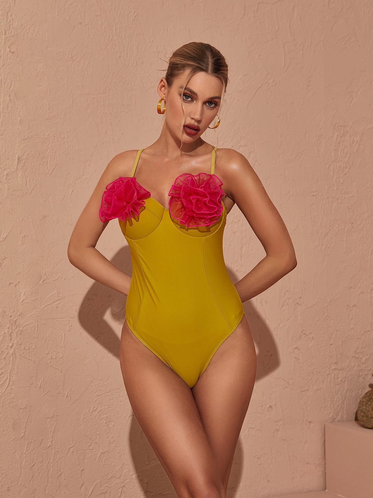 Wesson Flower Yeşil Tek Parça Mayo