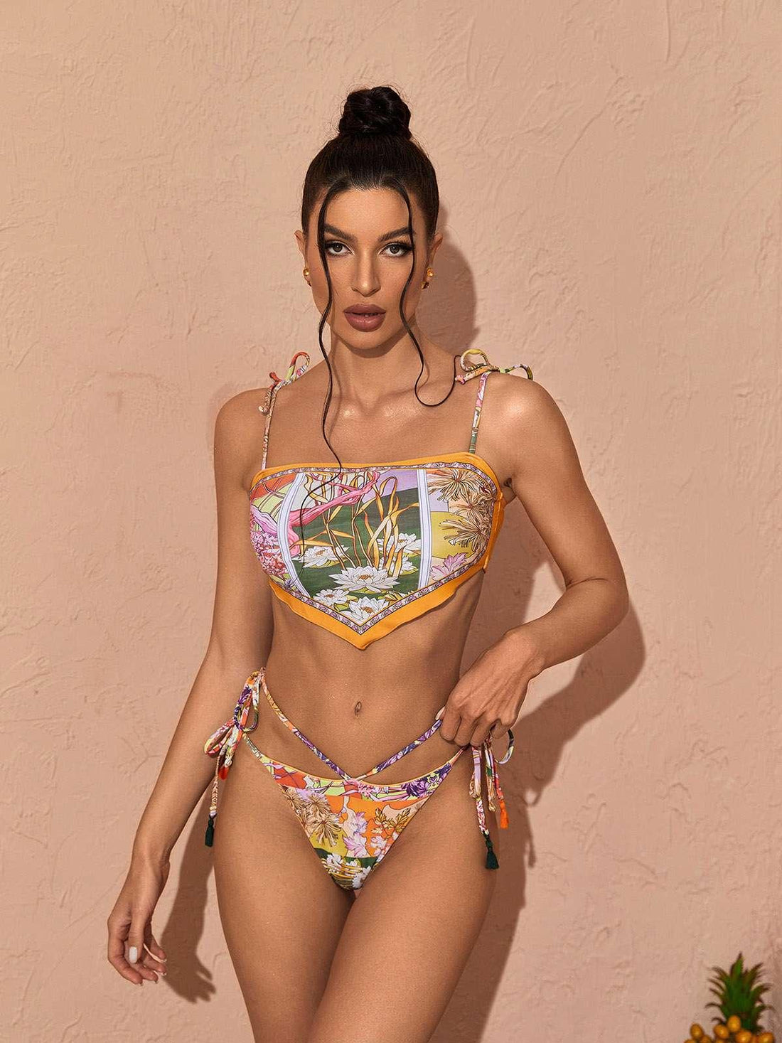 Kira Çiçek Baskılı Bikini İkili Takım