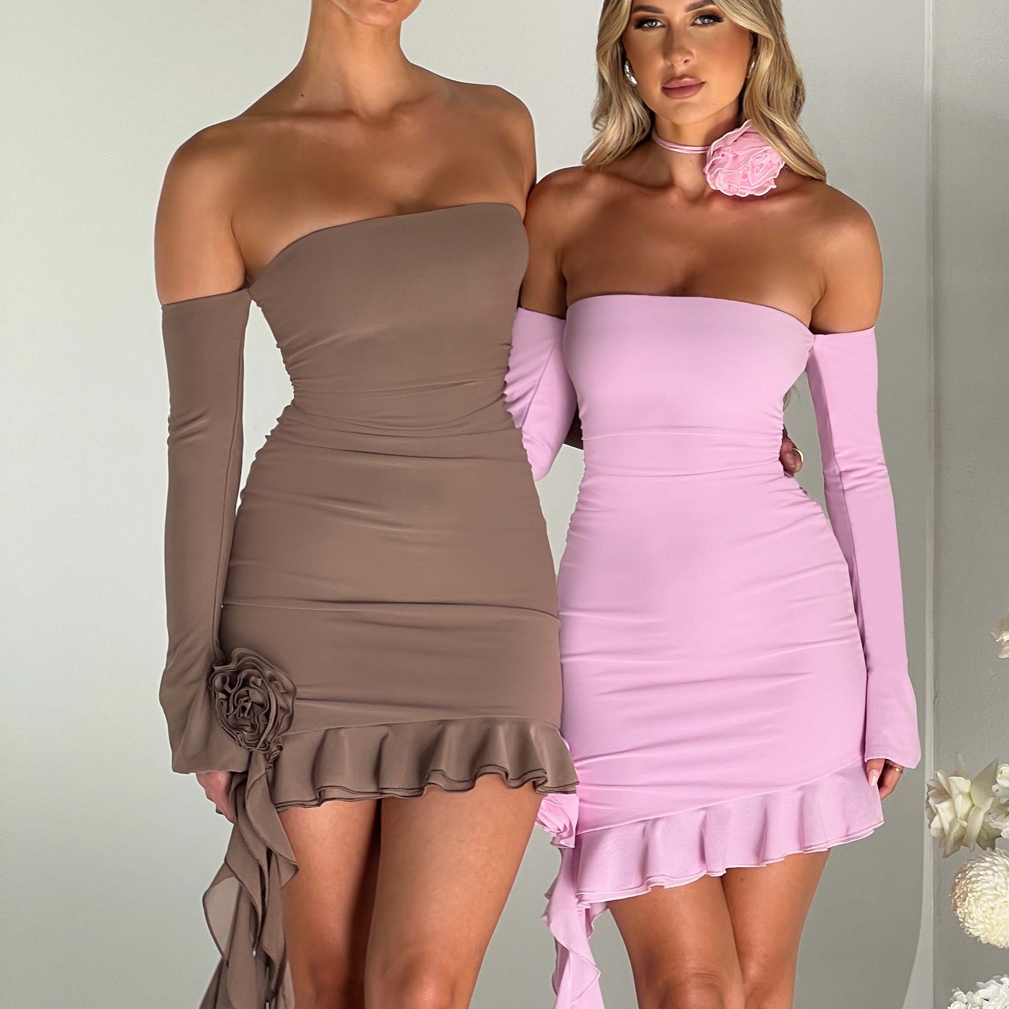 Alix - Pembe Mini Elbise