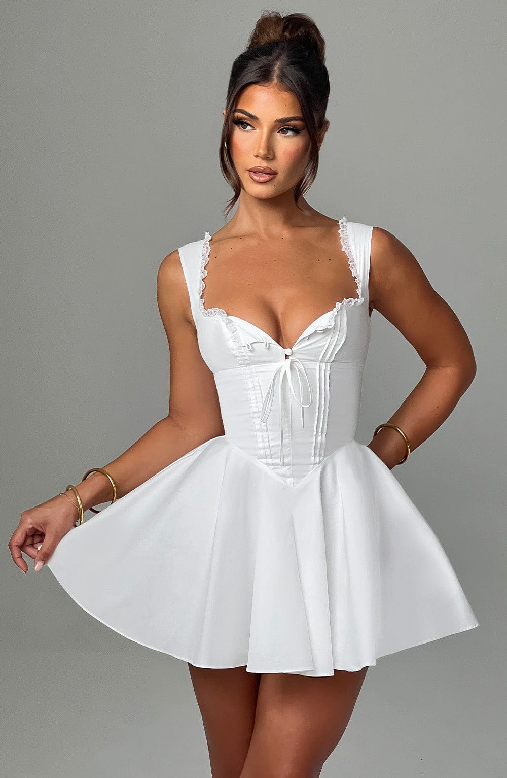 Antonella - Beyaz Mini Elbise