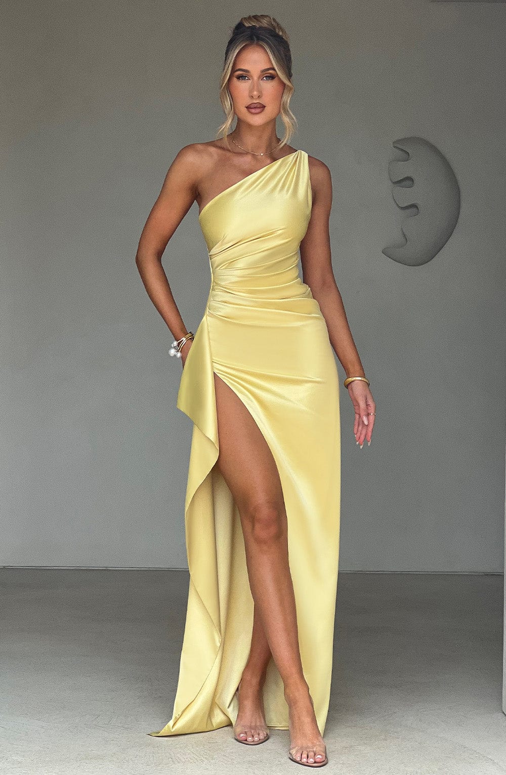 Ariel - Limon Rengi Maxi Elbise