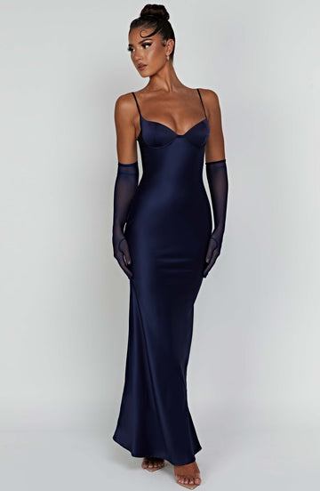 Athia - Lacivert Maxi Elbise