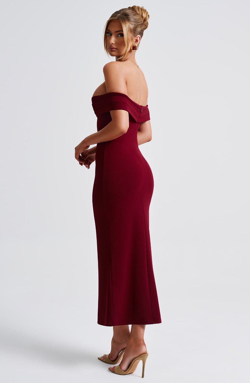 Bex - Bordo Midi Elbise