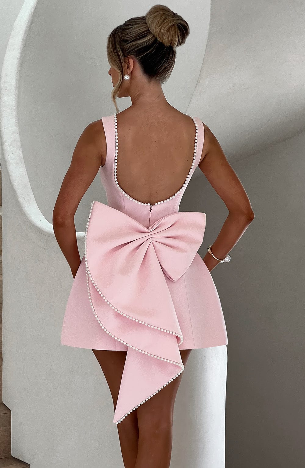 Carrie - Pembe Mini Elbise