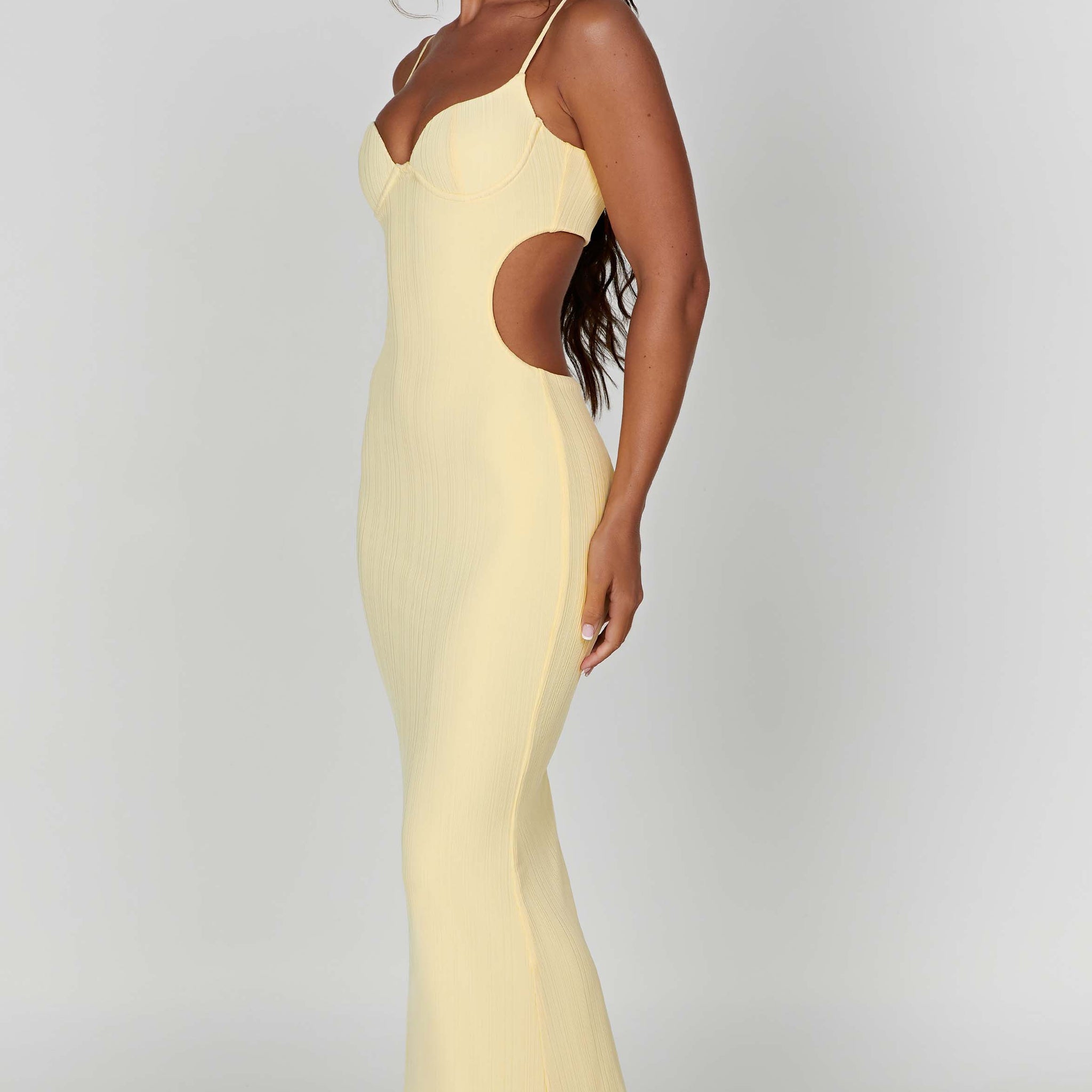 Celine - Limon Rengi Maxi Elbise