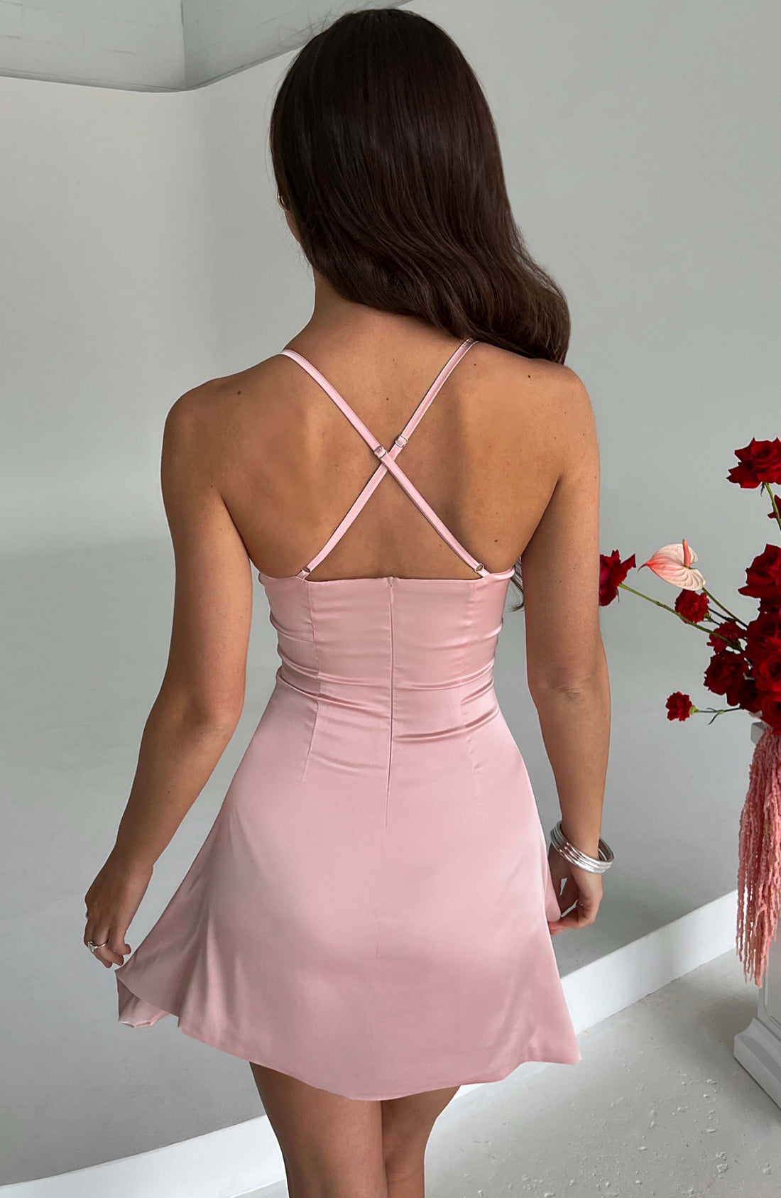 Clarise - Pembe Mini Elbise