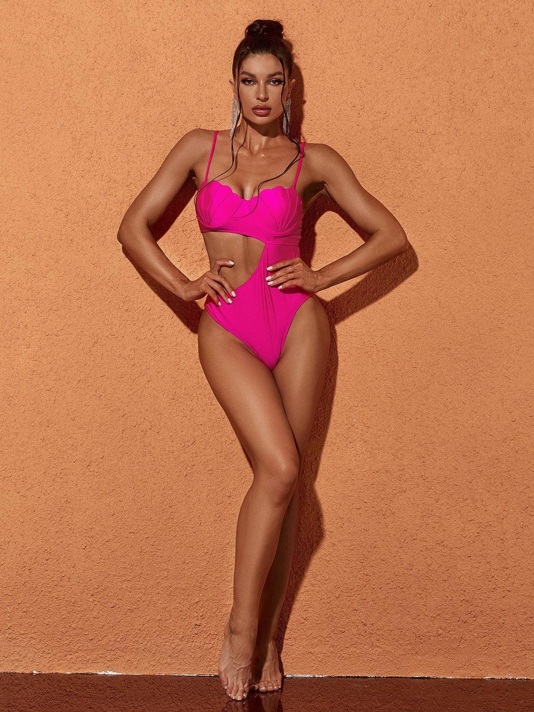 Sıcak Pembe Codi Cutout Tek Parça Mayo