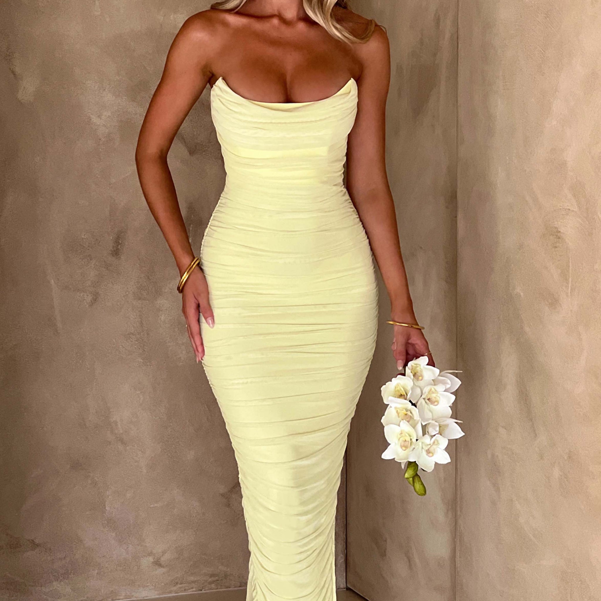 Demi - Lime Maxi Elbise