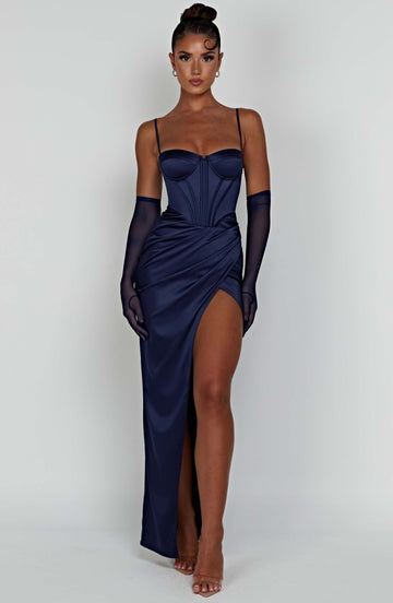 Despina - Lacivert Maxi Elbise