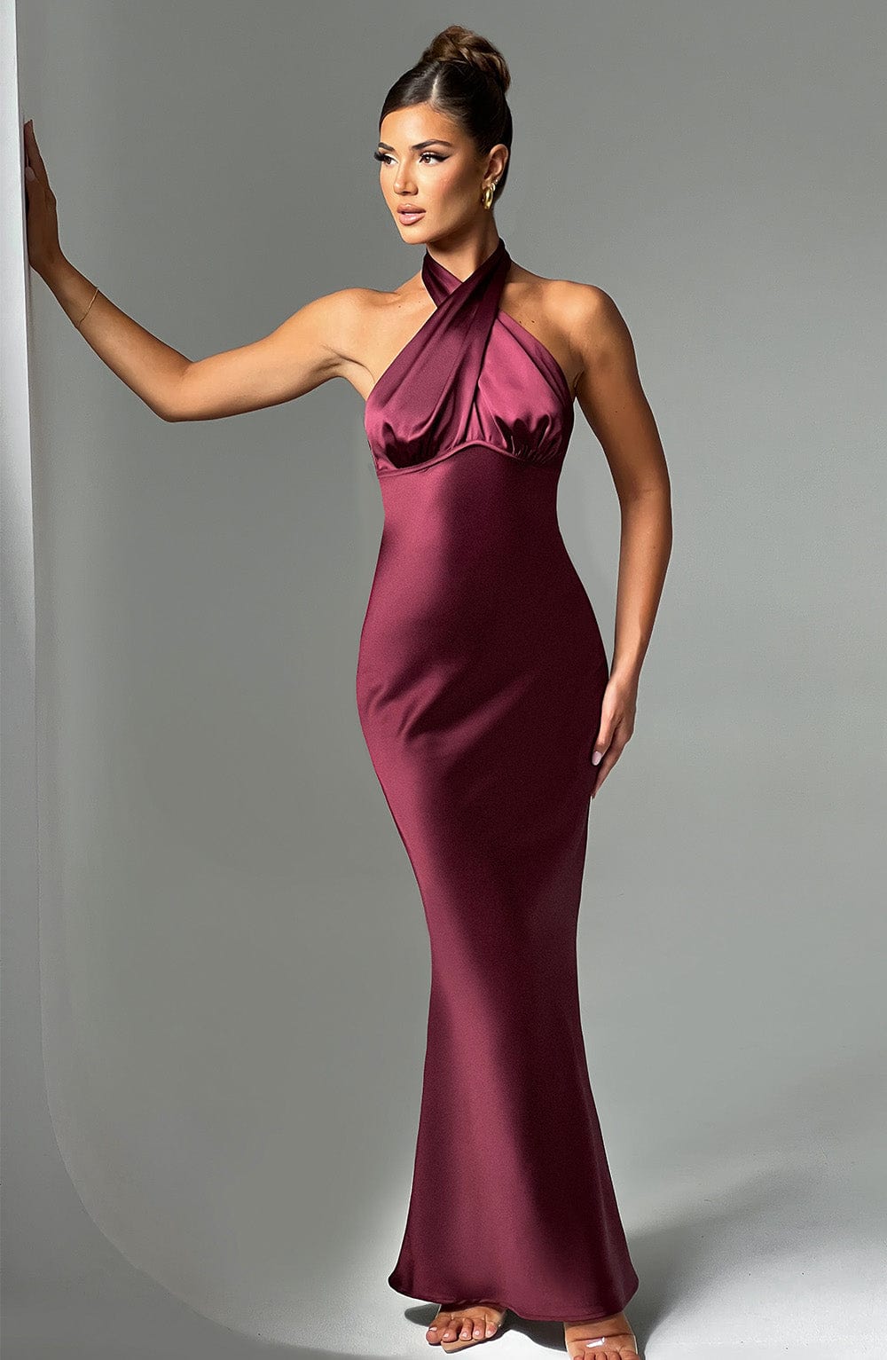 Dimitra - Bordo Maxi Elbise