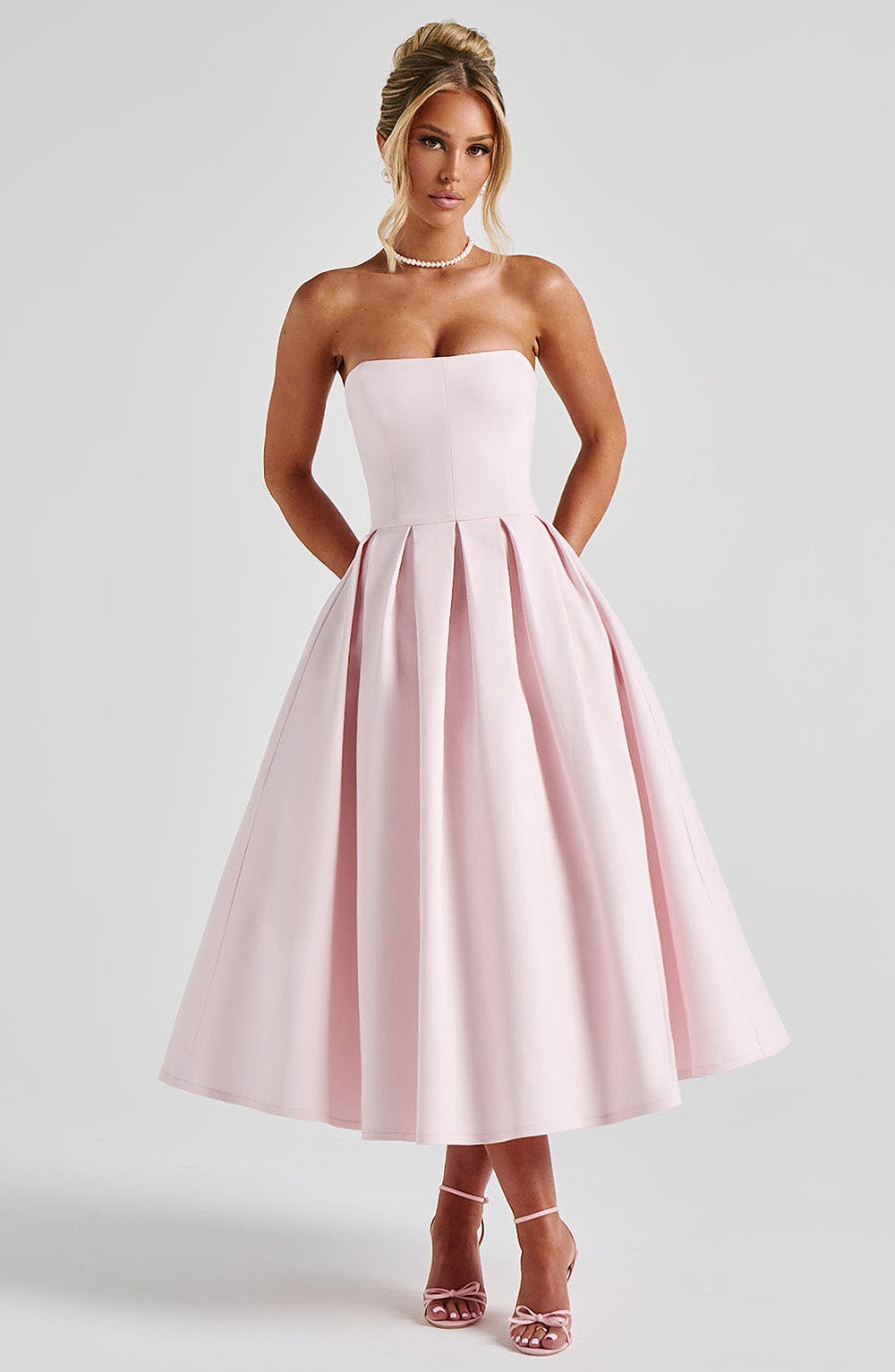 Edith Midi Elbise - Pembe