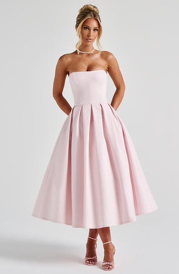 Edith Midi Elbise - Pembe