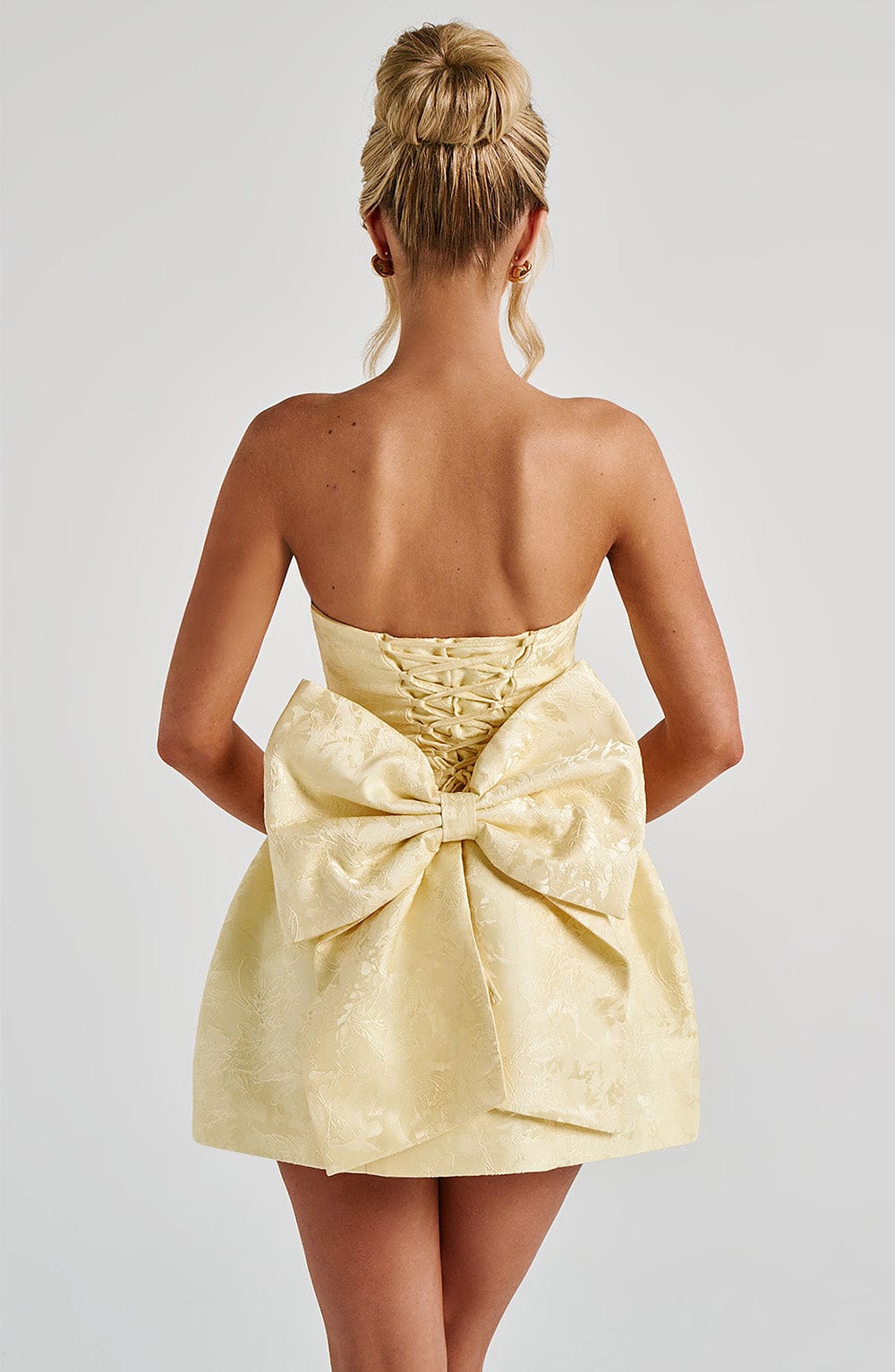 Elenora - Limon Rengi Mini Elbise