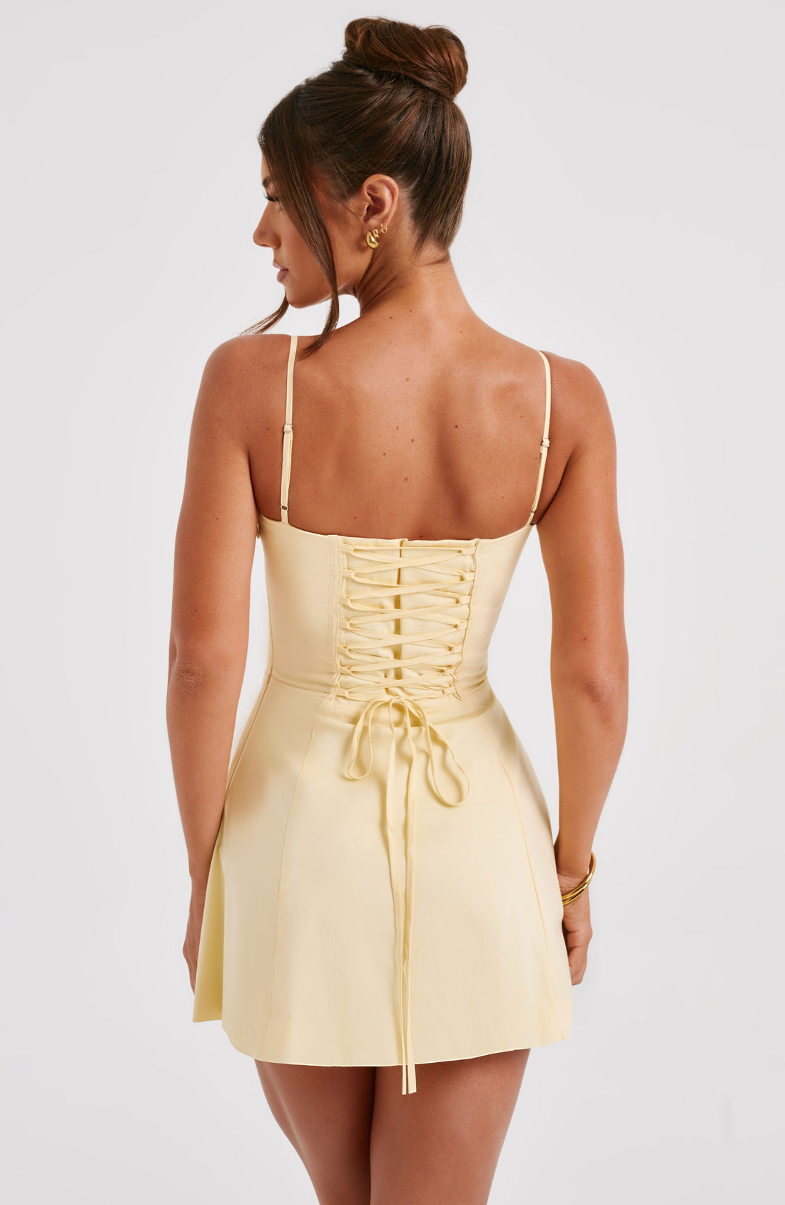 Lacey - Limon Rengi Mini Elbise