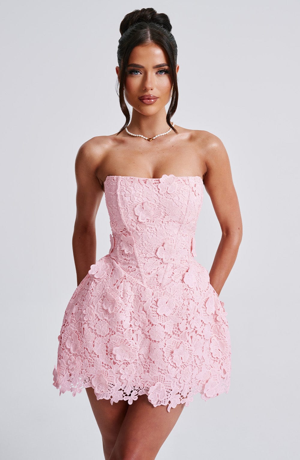 Leona Mini Elbise - Pembe
